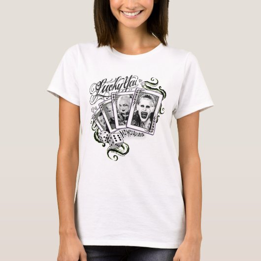 Suicide Squad | "Lucky You"-speelkaarten T-shirt (Voorkant)