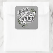 Suicide Squad | "Lucky You"-speelkaarten Vierkante Sticker (Tas)