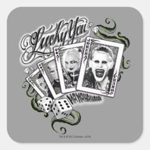 Suicide Squad   "Lucky You"-speelkaarten Vierkante Sticker