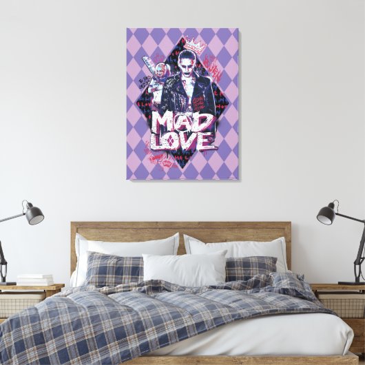 Suicide Squad | Mad Love Canvas Afdruk (Insitu (Slaapkamer))