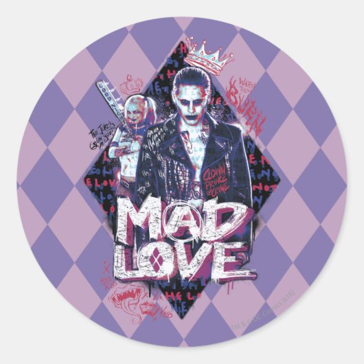 Suicide Squad | Mad Love Ronde Sticker (Voorkant)