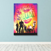 Suicide Squad | Oranje Joker & Squad Movie Poster Canvas Afdruk (Insitu (Houten vloer))