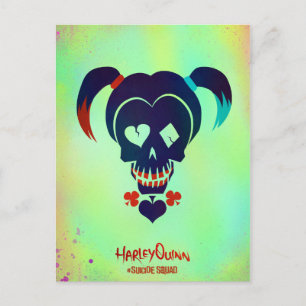 Suicide Squad   Pictogram Harley Quinn Head Briefkaart