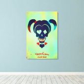 Suicide Squad | Pictogram Harley Quinn Head Canvas Afdruk (Insitu (Houten vloer))