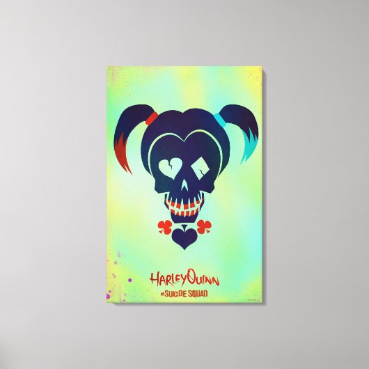 Suicide Squad | Pictogram Harley Quinn Head Canvas Afdruk (Voorkant)