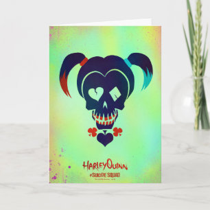 Suicide Squad   Pictogram Harley Quinn Head Kaart
