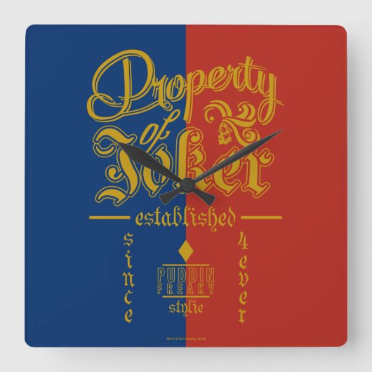 Suicide Squad | Puddin Freaky Vierkante Klok (Voorkant)