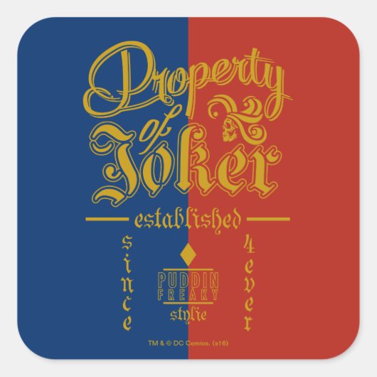 Suicide Squad | Puddin Freaky Vierkante Sticker (Voorkant)