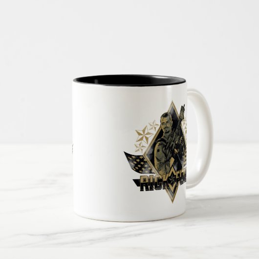Suicide Squad | Rick Flag Badge Tweekleurige Koffiemok (Voorkant rechts)