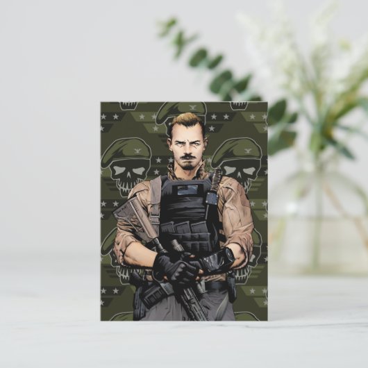 Suicide Squad | Rick Flag Comic Book Art Briefkaart (Staand voorkant)