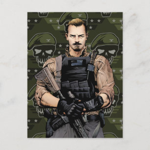 Suicide Squad Rick Flag Comic Book Art Briefkaart