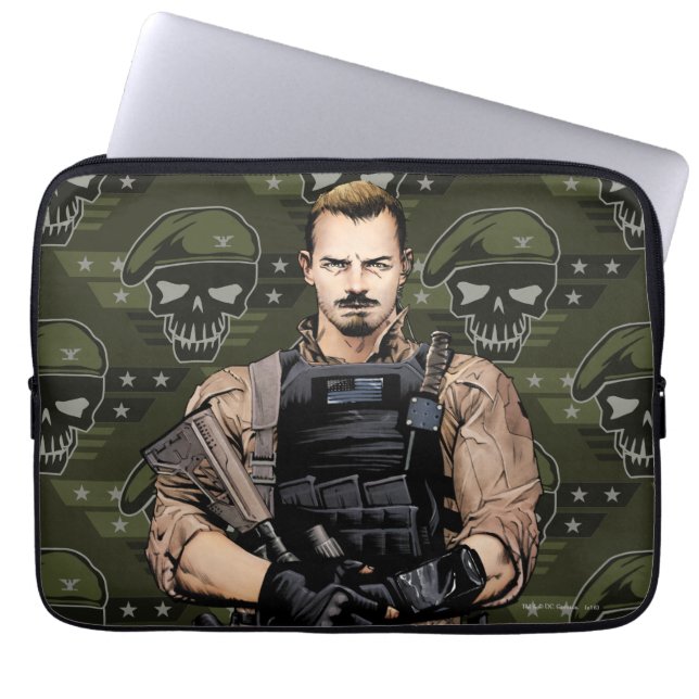 Suicide Squad | Rick Flag Comic Book Art Laptop Sleeve (Voorkant)