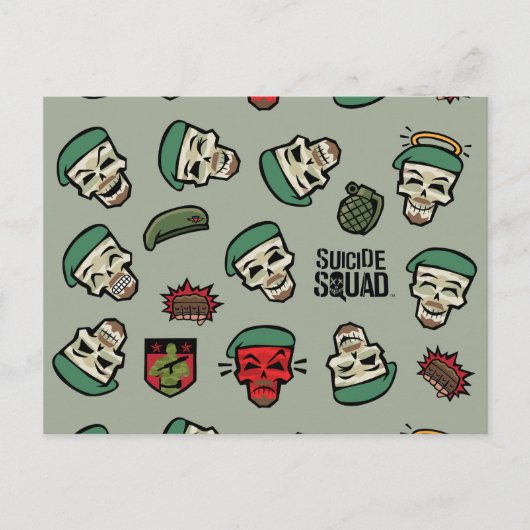 Suicide Squad | Rick Flag Emoji Pattern Briefkaart (Voorkant)
