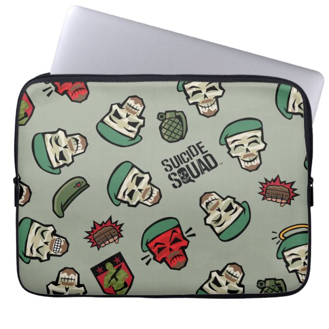 Suicide Squad | Rick Flag Emoji Pattern Laptop Sleeve (Voorkant)