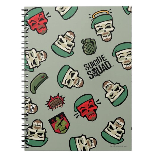 Suicide Squad | Rick Flag Emoji Pattern Notitieboek (Voorkant)