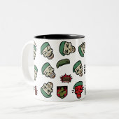 Suicide Squad | Rick Flag Emoji Pattern Tweekleurige Koffiemok (Voorkant links)