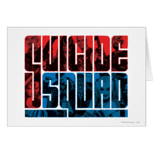 Suicide Squad   Rode en blauwe Logo