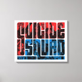 Suicide Squad | Rode en blauwe Logo Canvas Afdruk (Voorkant)