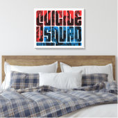 Suicide Squad | Rode en blauwe Logo Canvas Afdruk (Insitu (Slaapkamer))