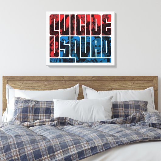 Suicide Squad | Rode en blauwe Logo Canvas Afdruk (Insitu (Slaapkamer))