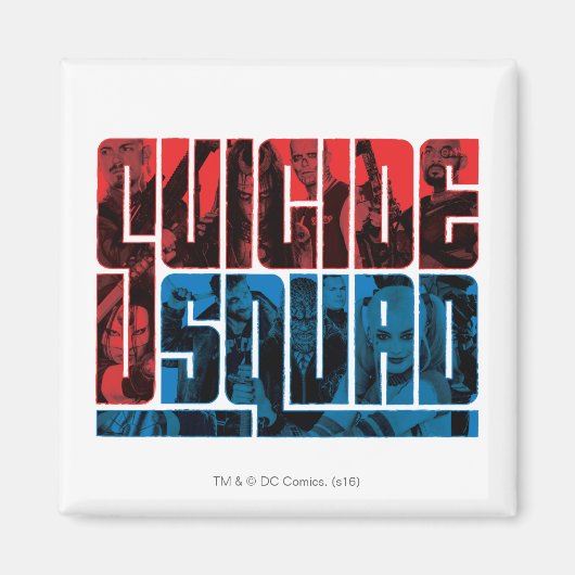 Suicide Squad | Rode en blauwe Logo Magneet (Voorkant)