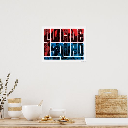 Suicide Squad | Rode en blauwe Logo Poster (Keuken)