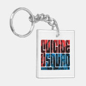 Suicide Squad | Rode en blauwe Logo Sleutelhanger (Voorkant Links)