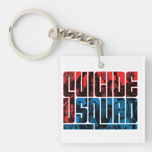 Suicide Squad Rode en blauwe Logo Sleutelhanger