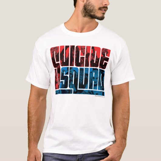 Suicide Squad | Rode en blauwe Logo T-shirt (Voorkant)