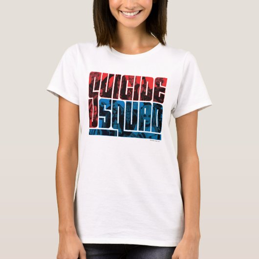 Suicide Squad | Rode en blauwe Logo T-shirt (Voorkant)