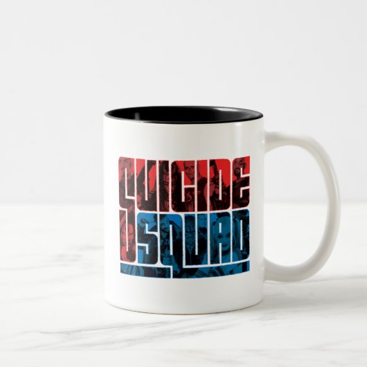 Suicide Squad | Rode en blauwe Logo Tweekleurige Koffiemok (Rechts)