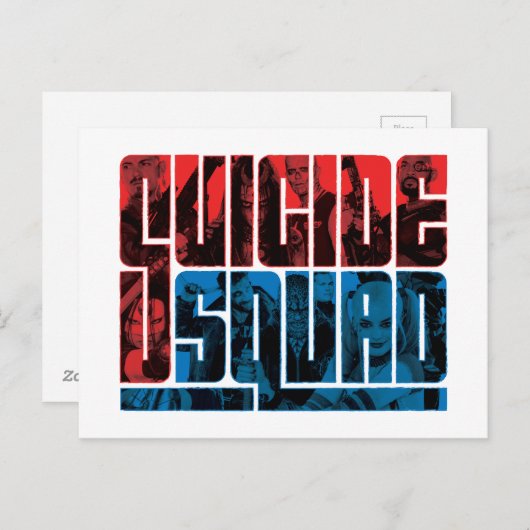 Suicide Squad | Rood en blauw Logo Briefkaart (Voorkant / Achterkant)