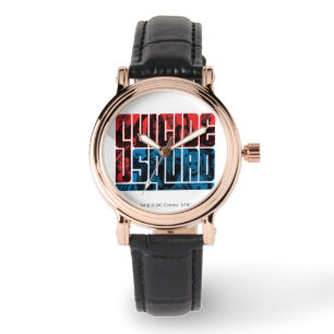 Suicide Squad   Rood en blauw Logo Horloge