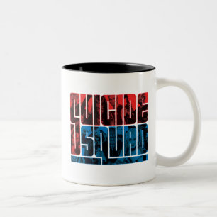 Suicide Squad   Rood en blauw Logo Tweekleurige Koffiemok