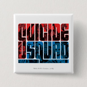 Suicide Squad Rood en blauw Logo Vierkante Button 5,1 Cm