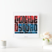Suicide Squad | Rood en blauw Logo Vierkante Klok (Huis)