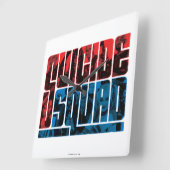 Suicide Squad | Rood en blauw Logo Vierkante Klok (Hoek)