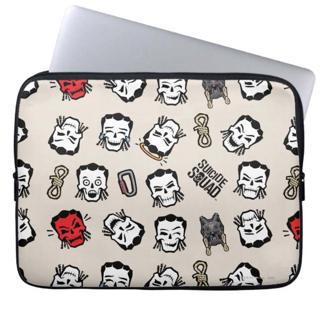Suicide Squad | Slipknot Emoji Pattern Laptop Sleeve (Voorkant)