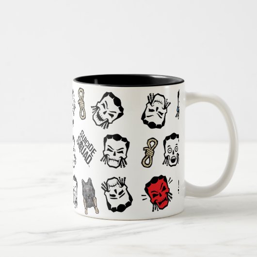 Suicide Squad | Slipknot Emoji Pattern Tweekleurige Koffiemok (Rechts)