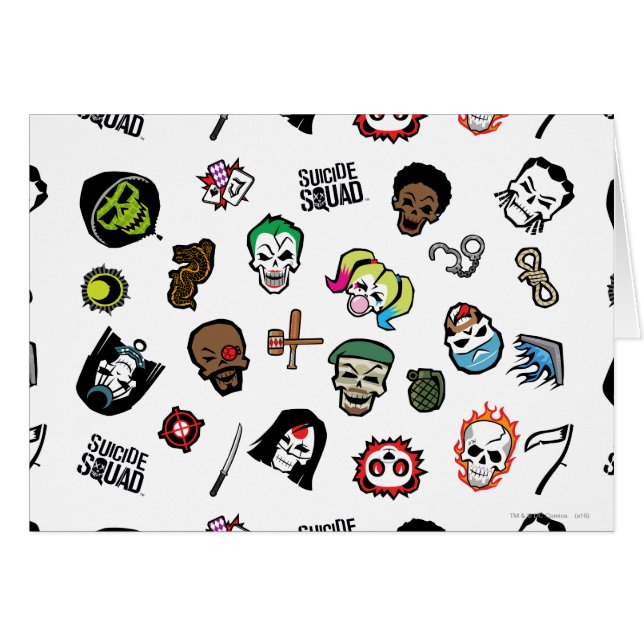 Suicide Squad | Suicide Squad Emoji Pattern (Voorkant Horizontaal)