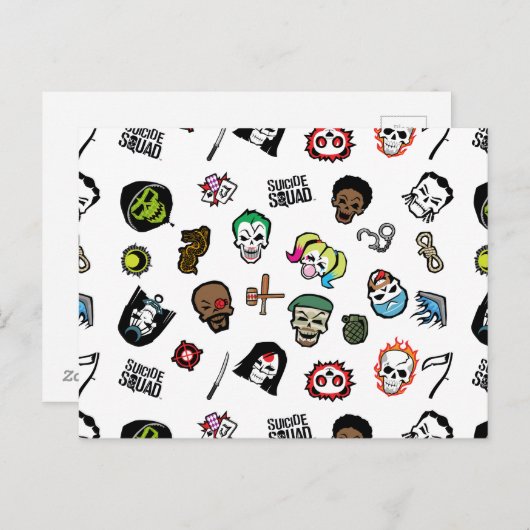 Suicide Squad | Suicide Squad Emoji Pattern Briefkaart (Voorkant / Achterkant)