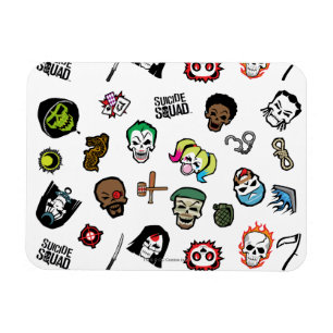 Suicide Squad   Suicide Squad Emoji Pattern Magneet