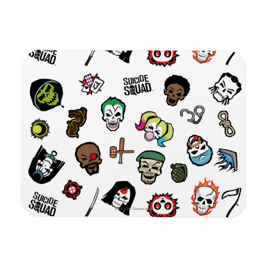 Suicide Squad | Suicide Squad Emoji Pattern Magneet (Horizontaal)