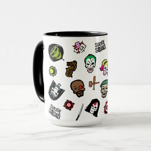 Suicide Squad | Suicide Squad Emoji Pattern Mok (Voorkant links)