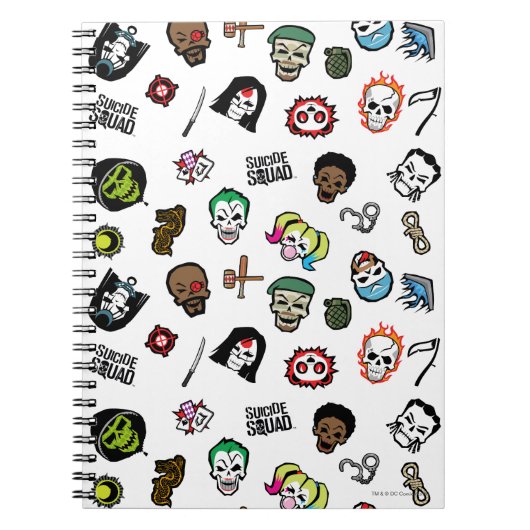 Suicide Squad | Suicide Squad Emoji Pattern Notitieboek (Voorkant)