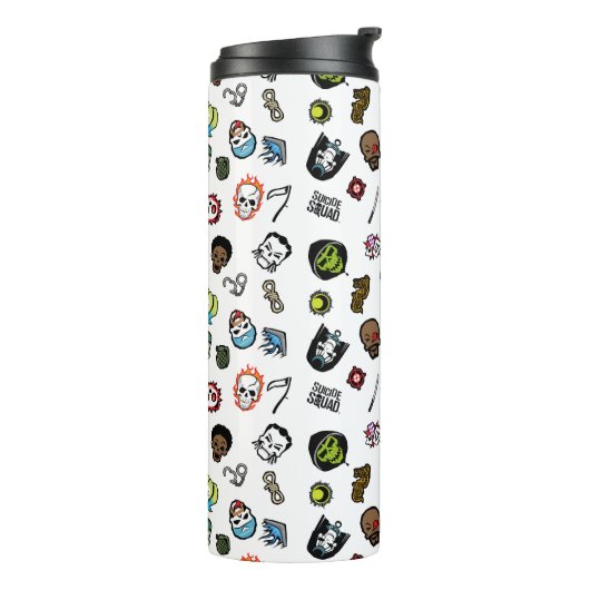 Suicide Squad | Suicide Squad Emoji Pattern Thermosbeker (Gedraaid links)