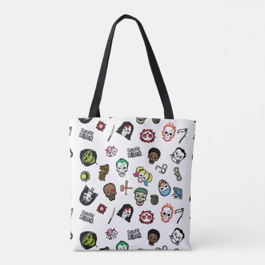 Suicide Squad | Suicide Squad Emoji Pattern Tote Bag (Achterkant)