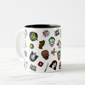 Suicide Squad | Suicide Squad Emoji Pattern Tweekleurige Koffiemok (Voorkant links)