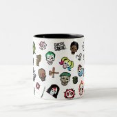Suicide Squad | Suicide Squad Emoji Pattern Tweekleurige Koffiemok (Center)