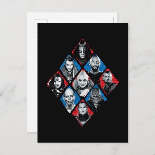 Suicide Squad | Task Force X Checkered Diamond Briefkaart (Voorkant / Achterkant)
